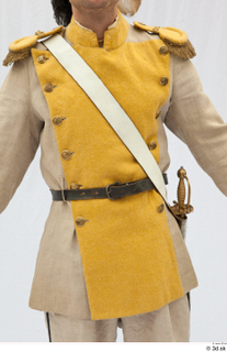 Photos Army man in cloth suit 2 18th century Army beige yellow and jacket historical clothing upper body 0001.jpg